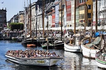 Canal boat tour by Nyhavn